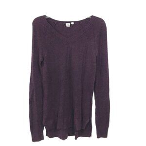 GAP Women's V-Neck Oversize Long Knit Tunic Purple XS